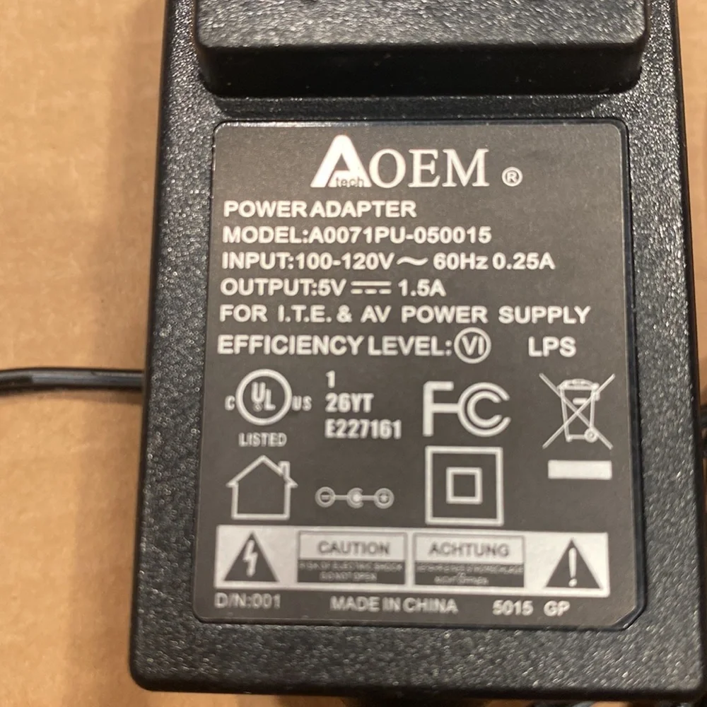 5️⃣/5️⃣ Cisco DTA-HD AOEM power adapter wall plug